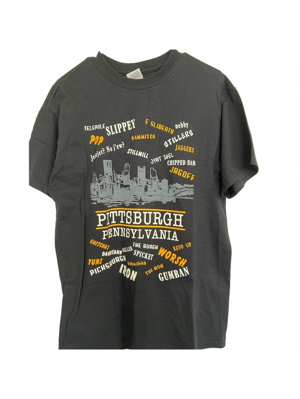 Gildan Black Pittsburgh Graphic Tee Casual City Pride T-Shirt